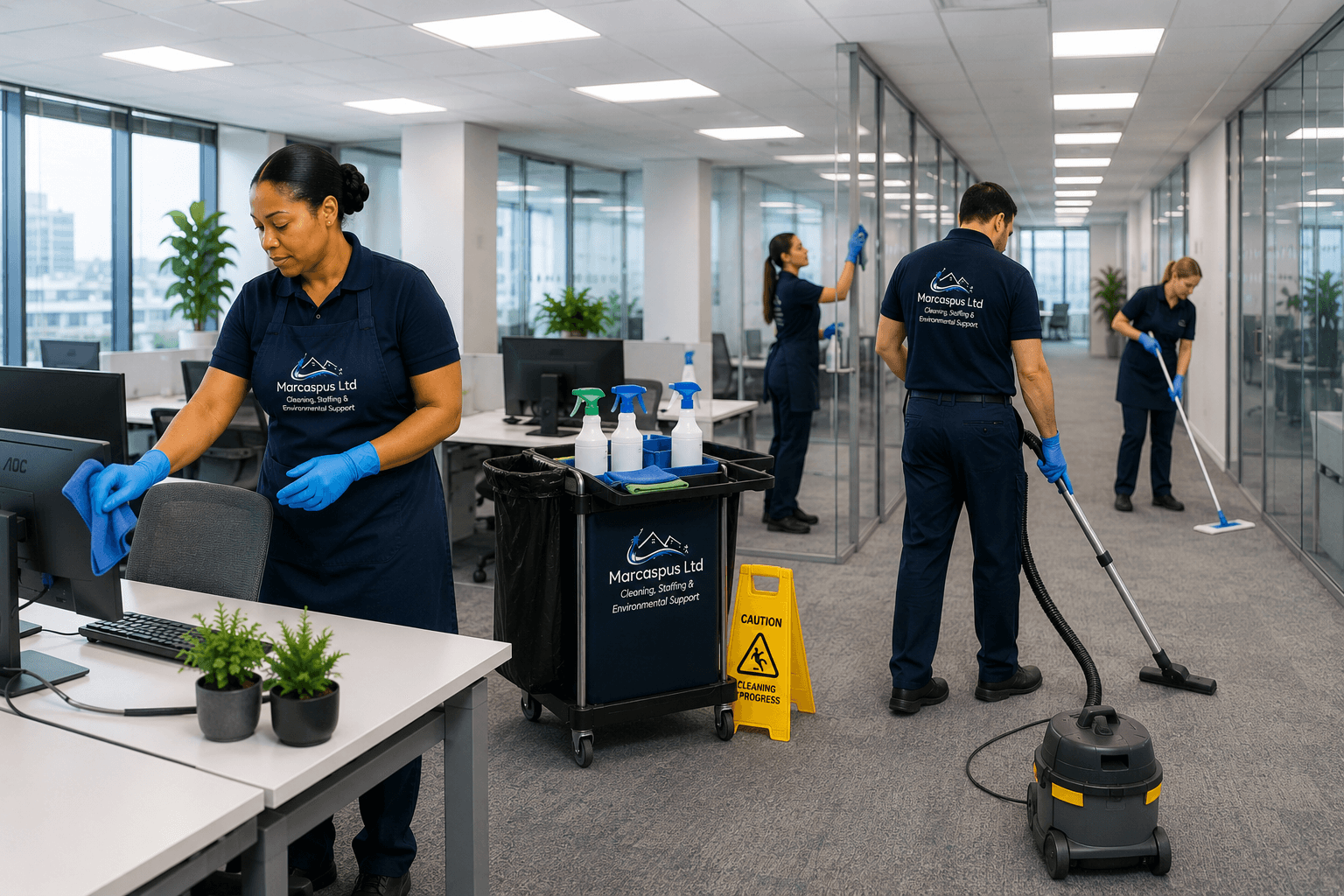 Commercial office cleaning illustration